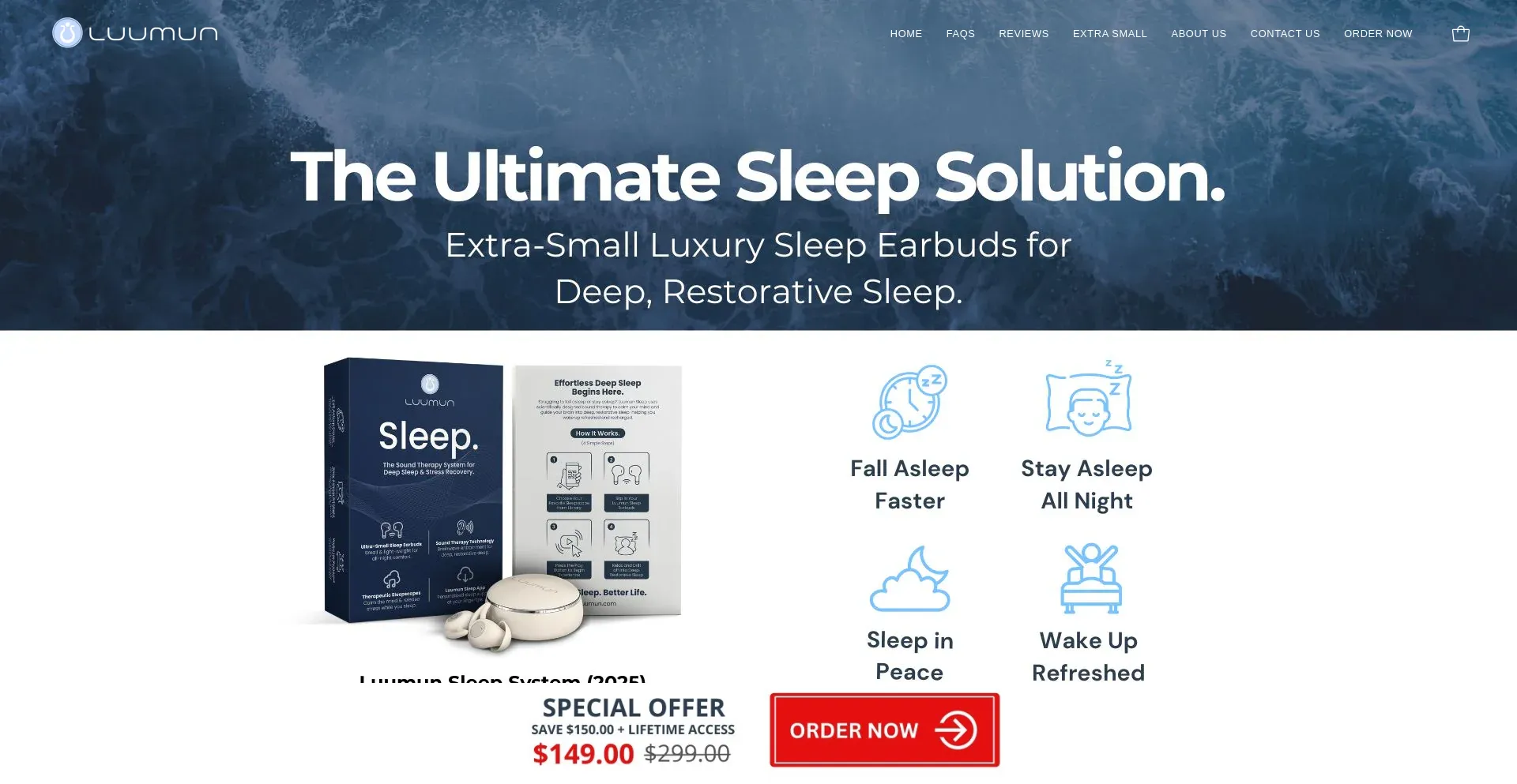 Website screenshot of Luumunsleep.com