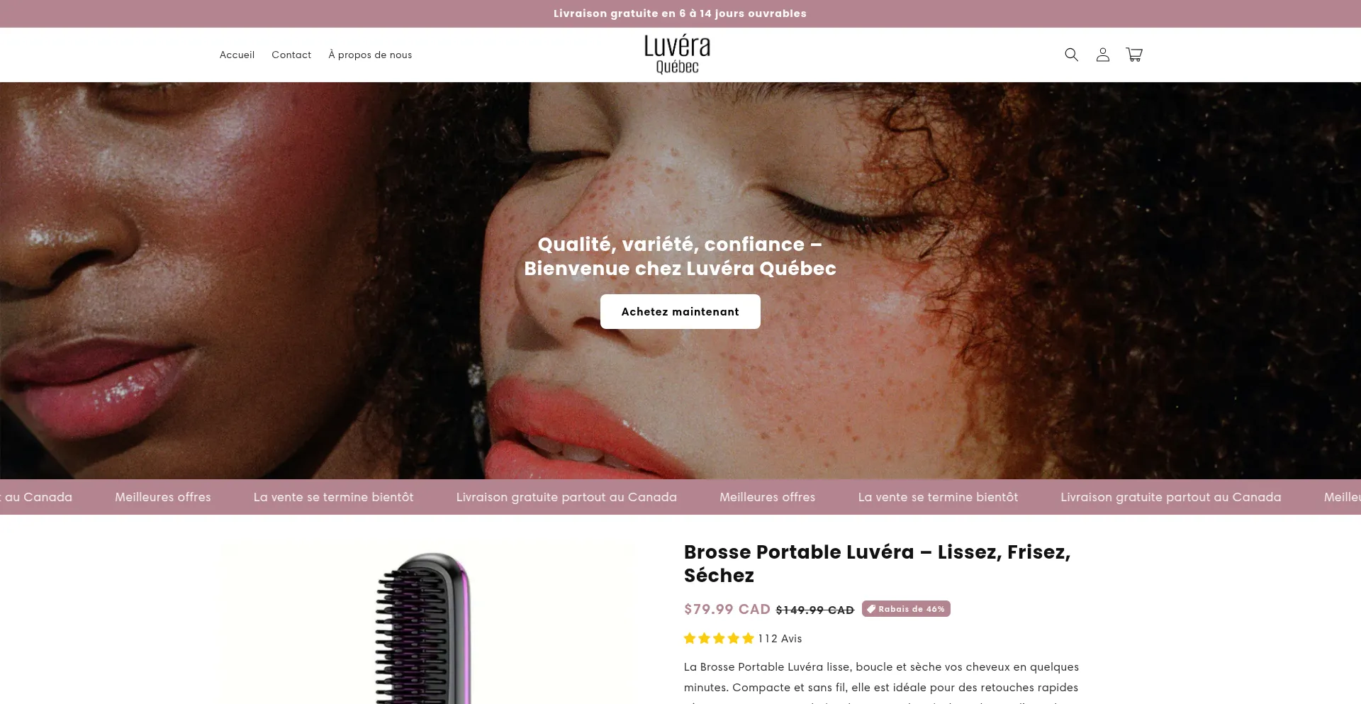 Website screenshot of Luveraquebec.com