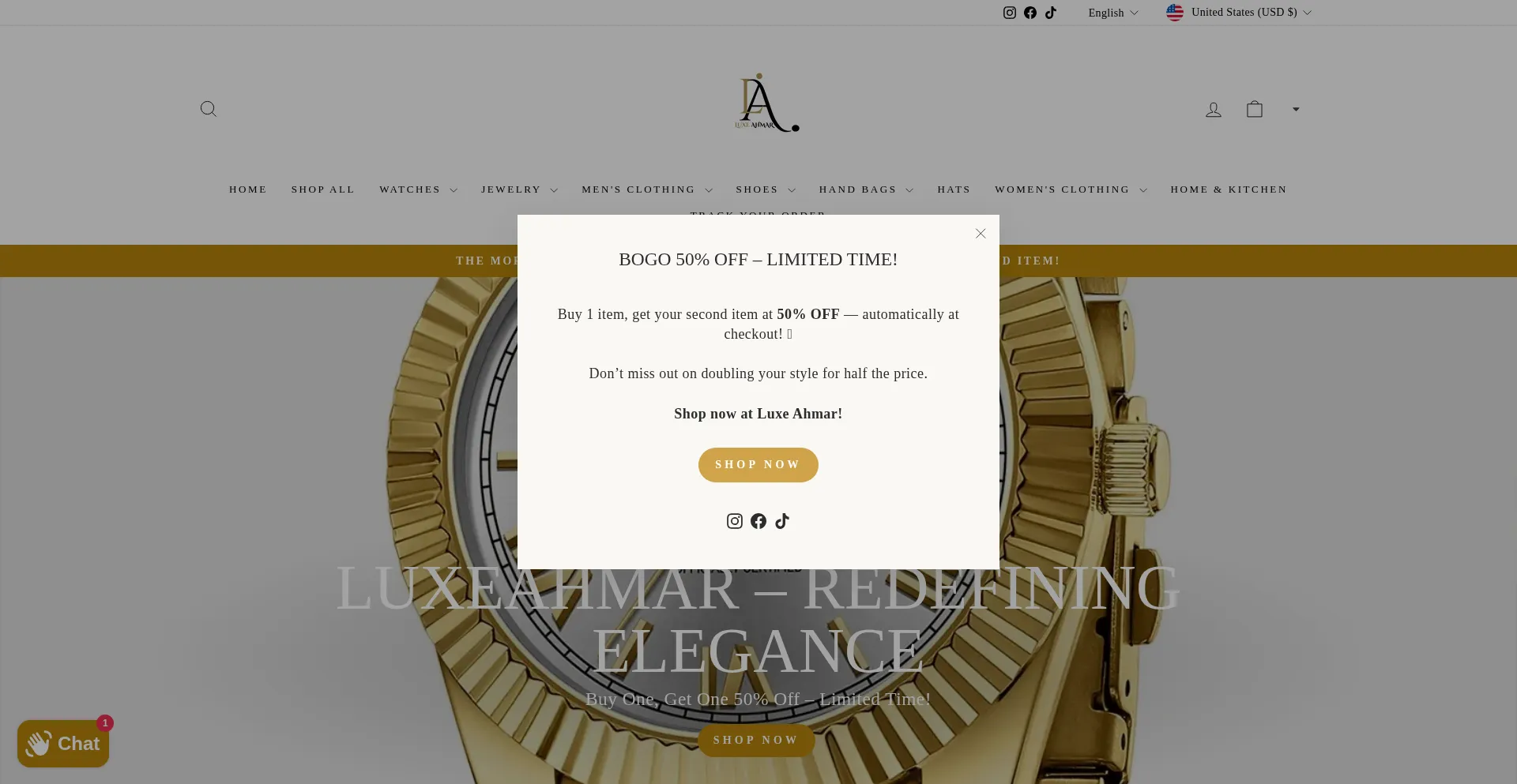 Website screenshot of Luxeahmar.com