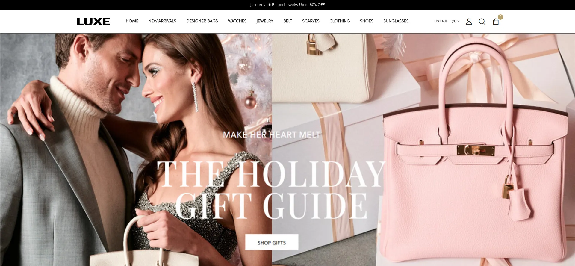 Website screenshot of Luxemall.sale