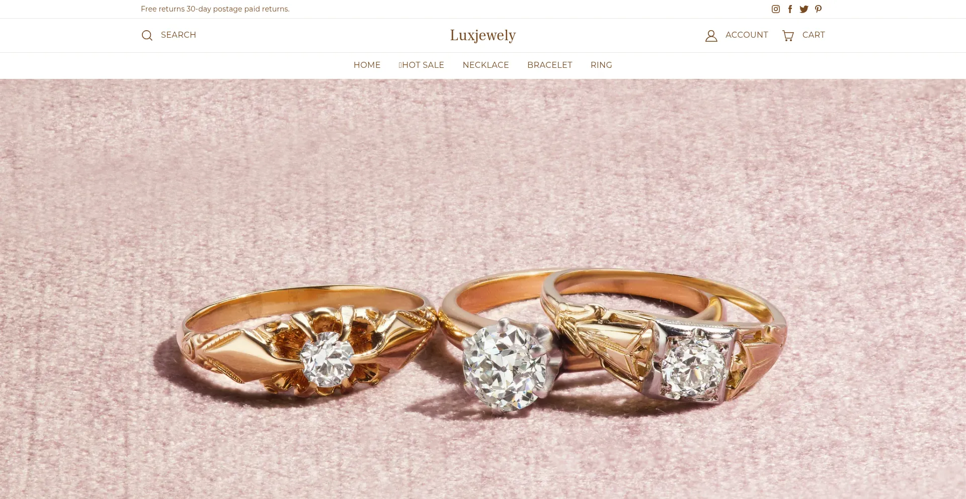 Website screenshot of Luxjewely.com