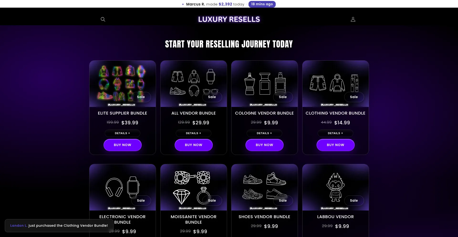 Luxsellz.com Screenshot
