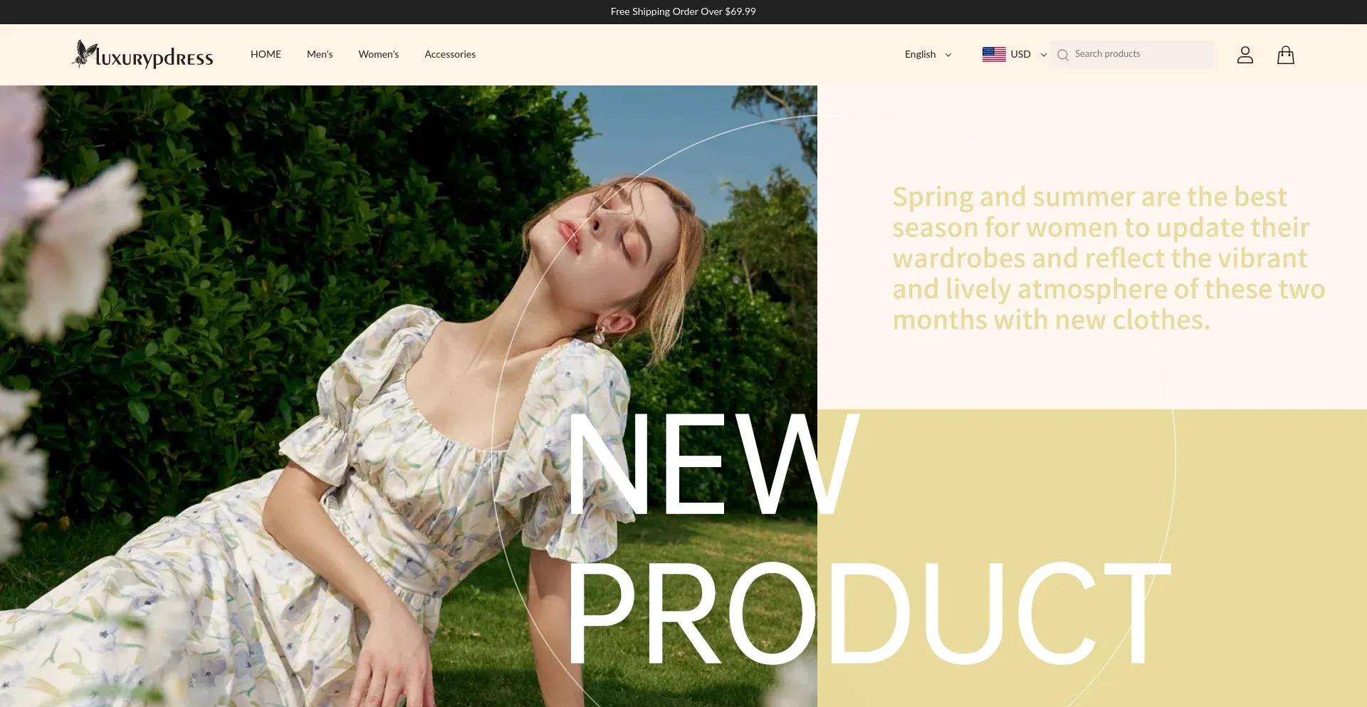 Website screenshot of Luxurypdress.com