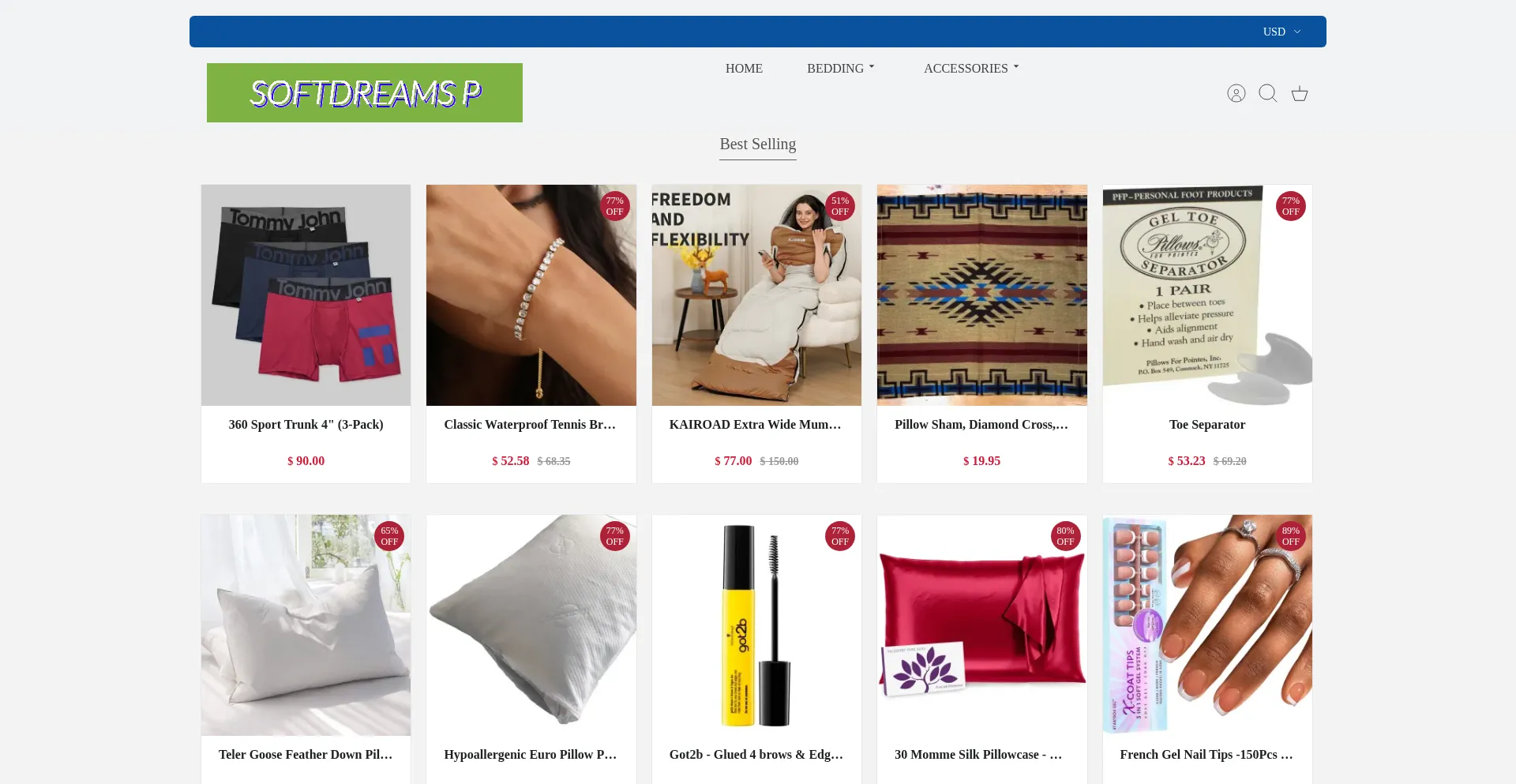 Website screenshot of Luxuryquiltzone.shop