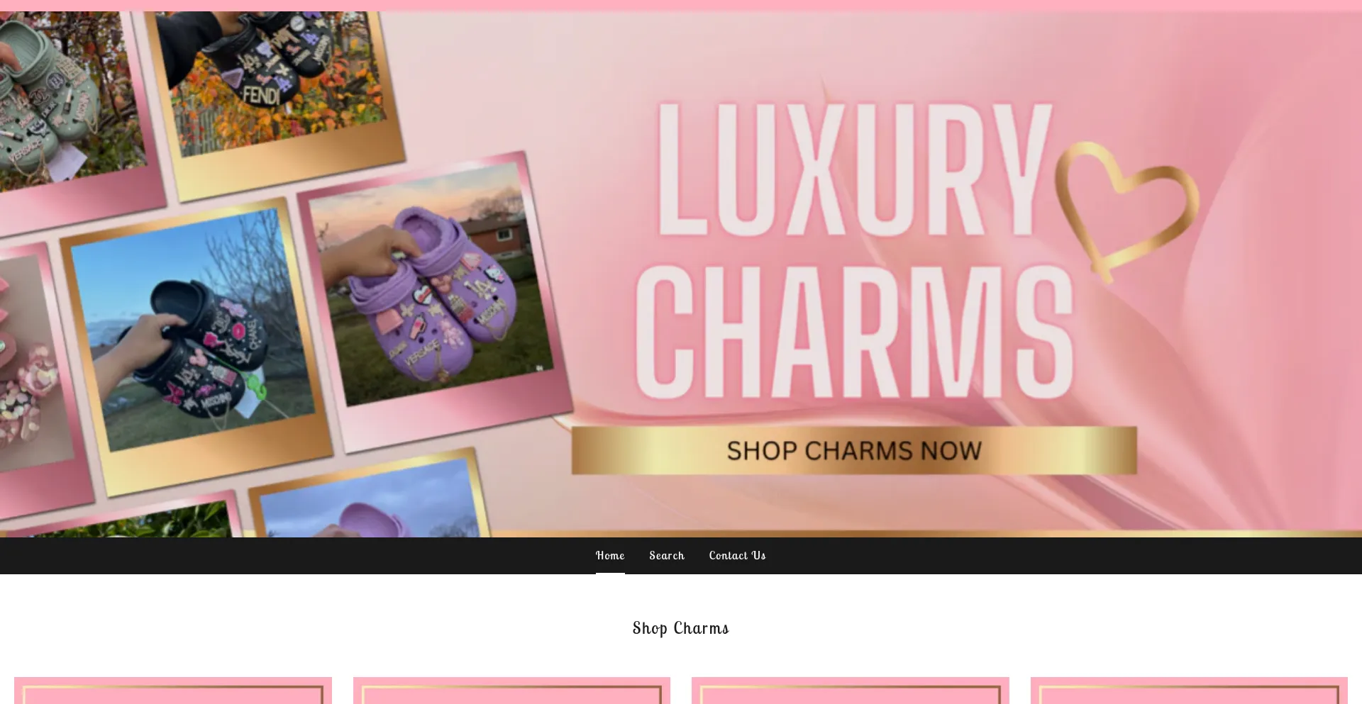 Website screenshot of Luxuryycharms.com
