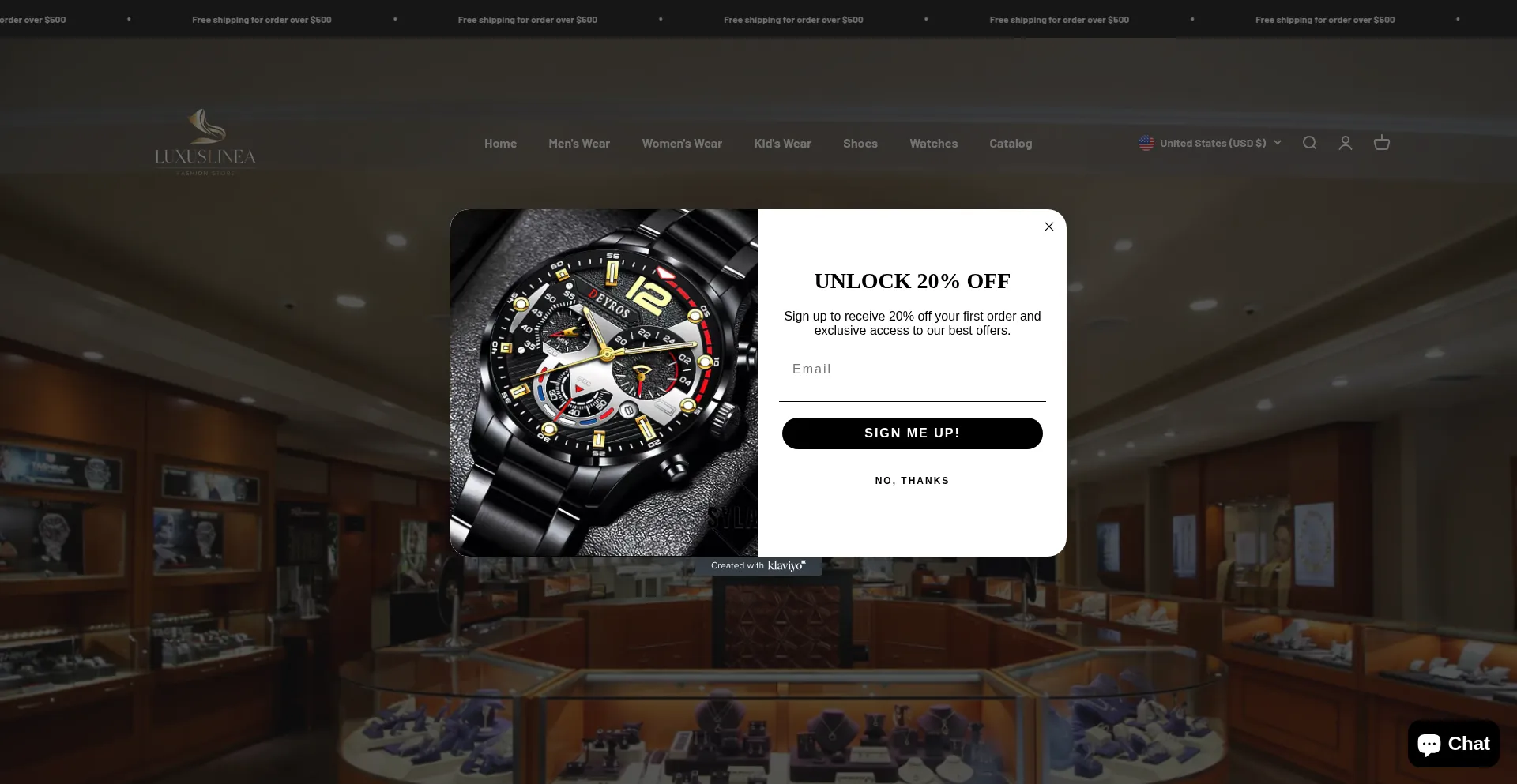 Website screenshot of Luxuslinea.com