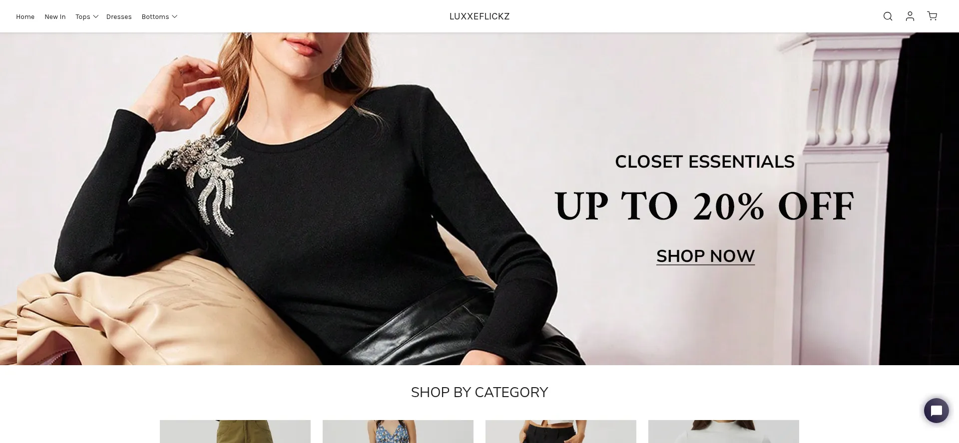 Website screenshot of Luxxeflickz.com