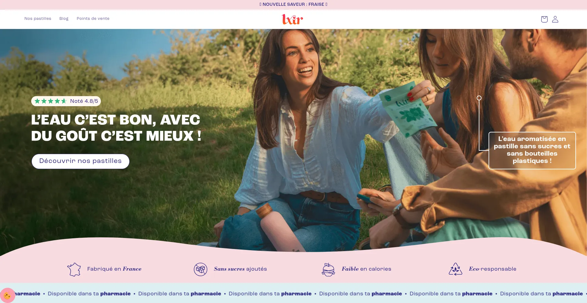 Website screenshot of Lxir-drink.com