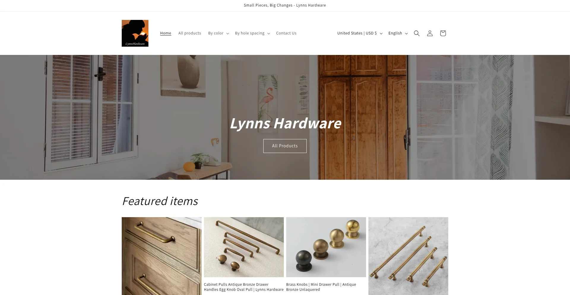Website screenshot of Lynnshardware.com