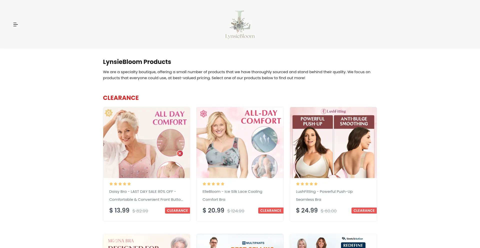 Website screenshot of Lynsiebloom.com