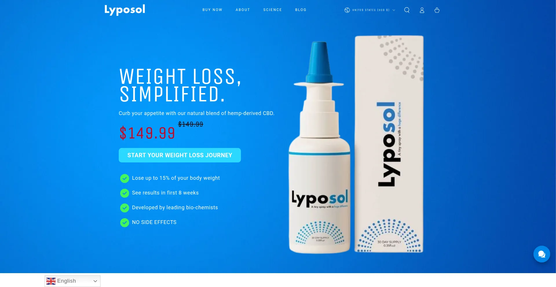 Website screenshot of Lyposol.com