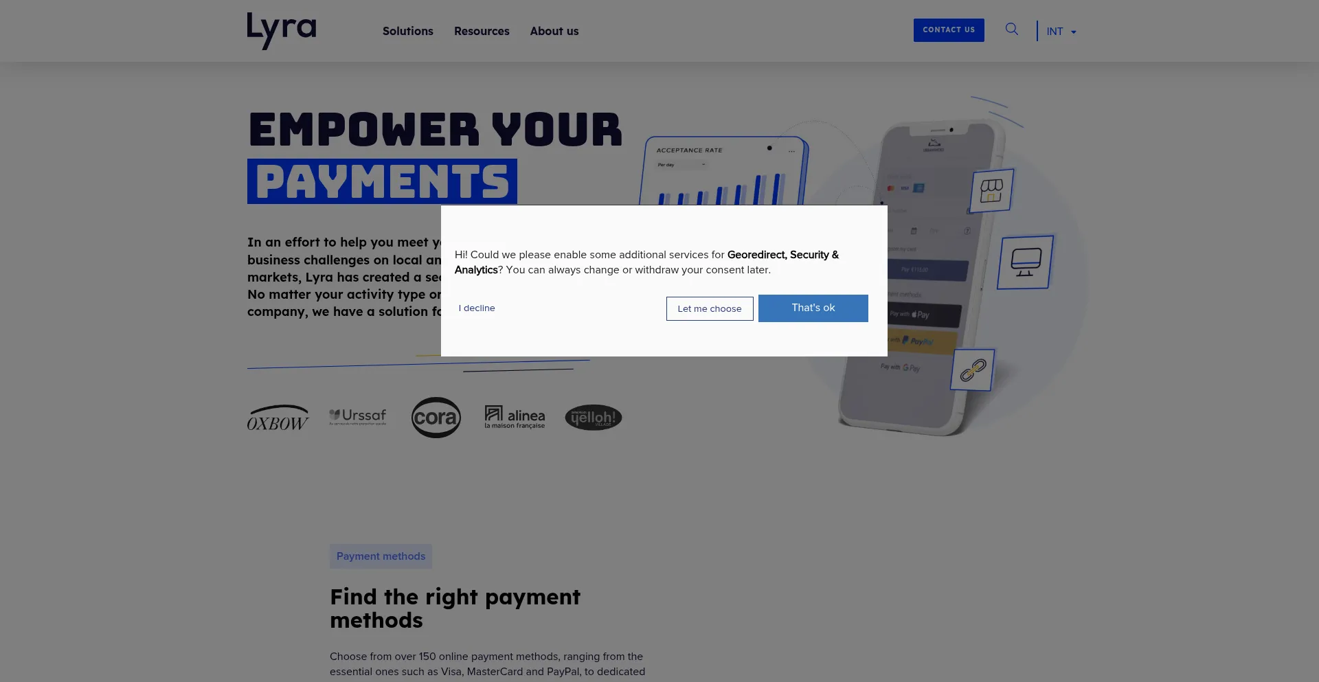 Website screenshot of Lyra.com