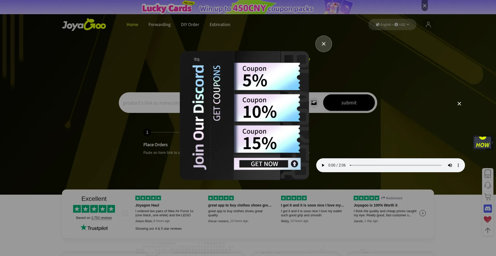 Website screenshot of M.joyagoo.com