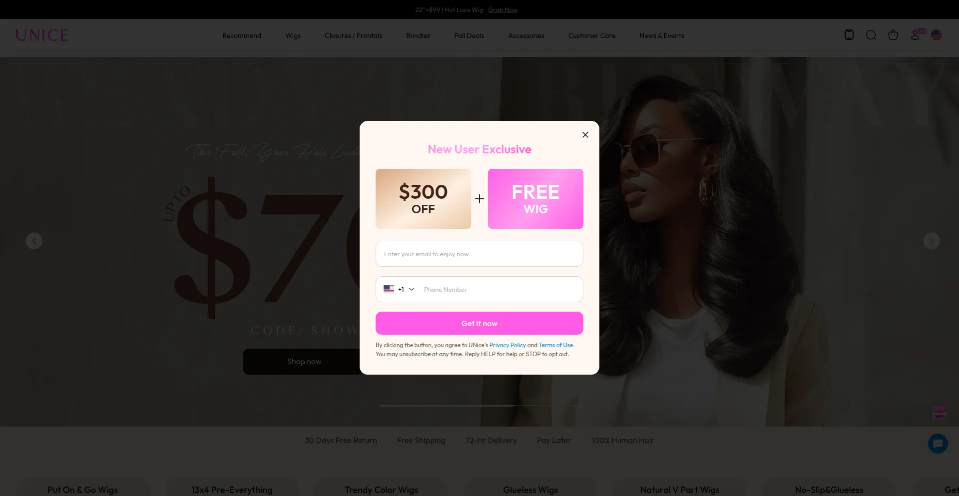 M.unice.com Screenshot
