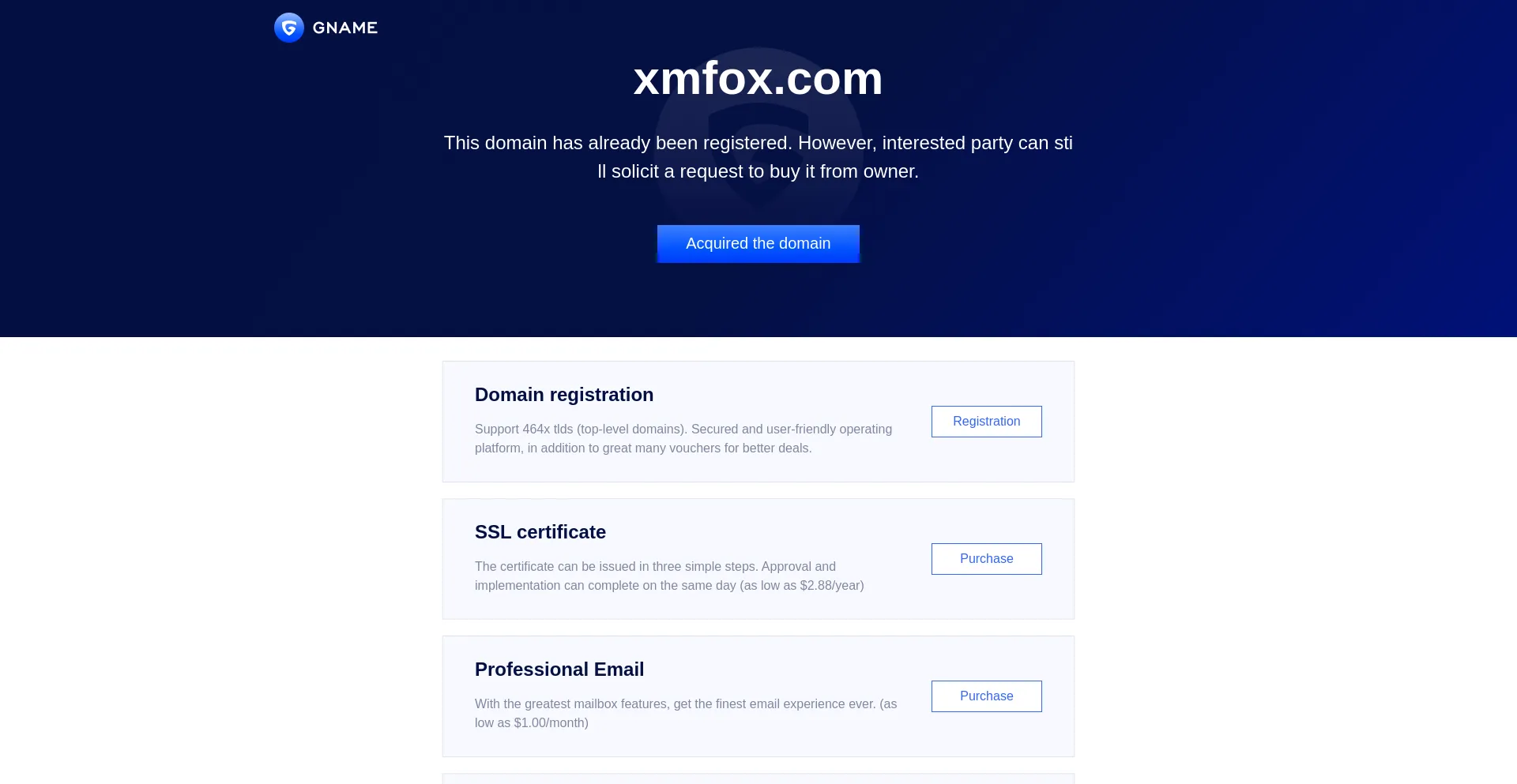 Website screenshot of M.xmfox.com