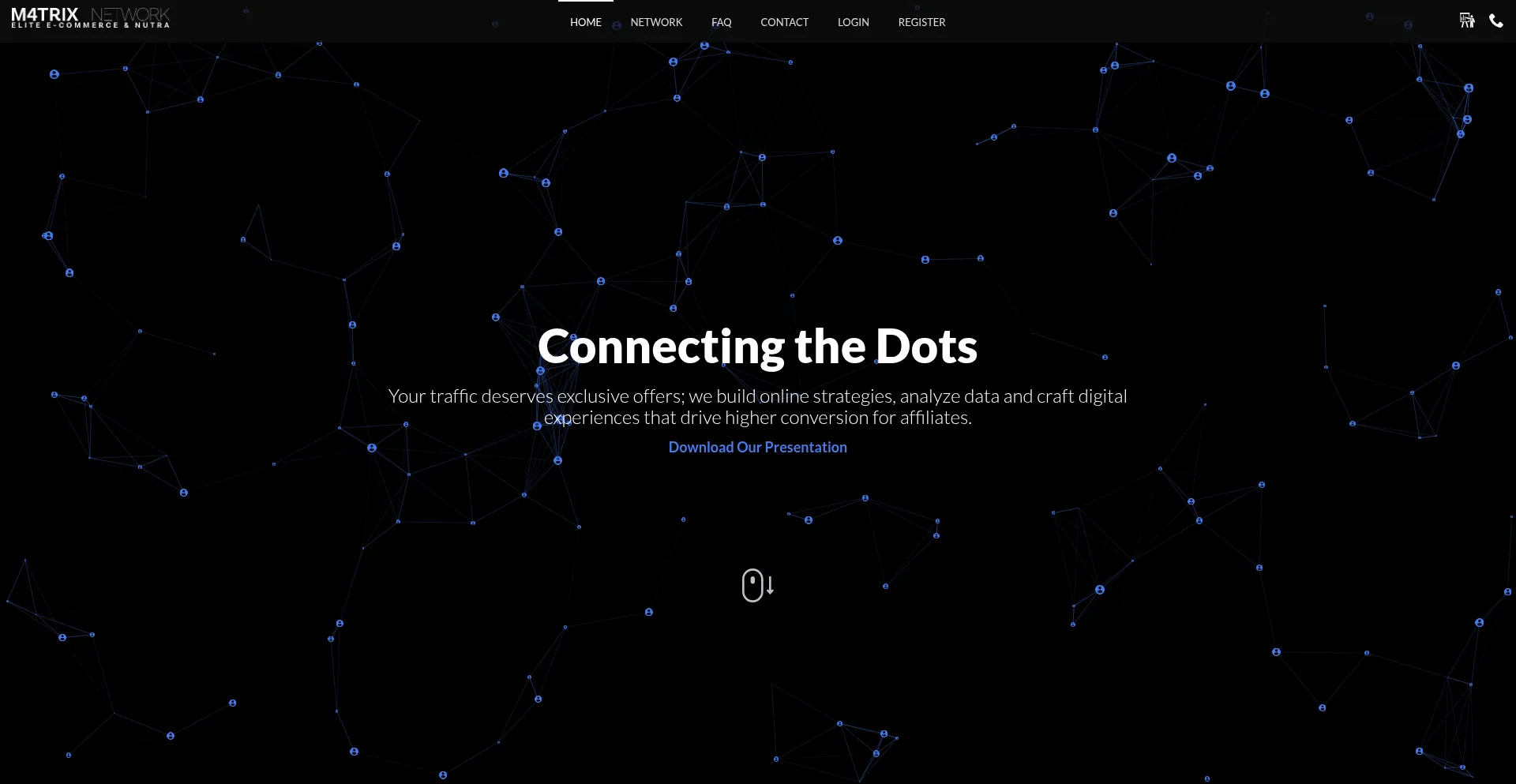 Website screenshot of M4trix.com