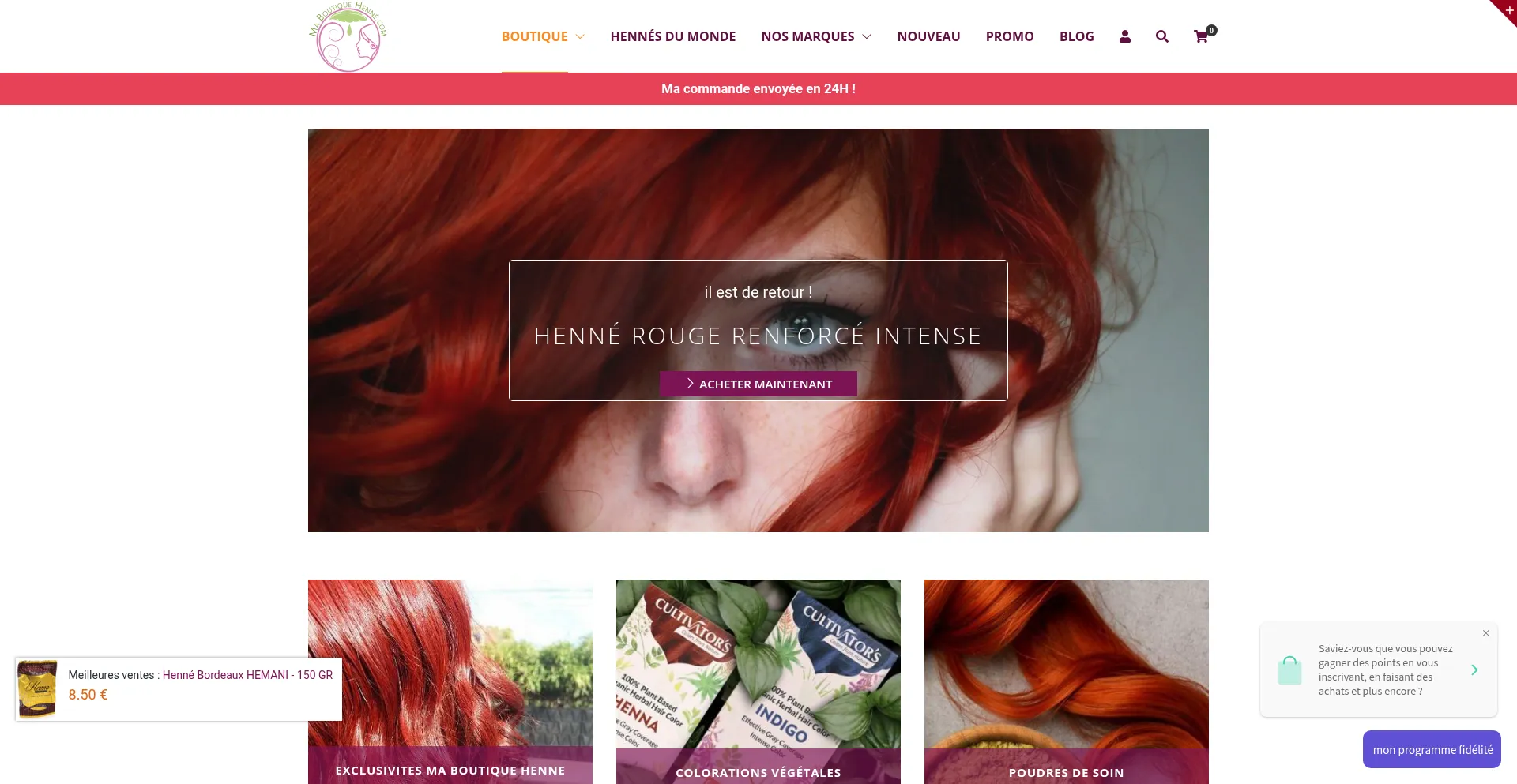 Website screenshot of Ma-boutique-henne.com