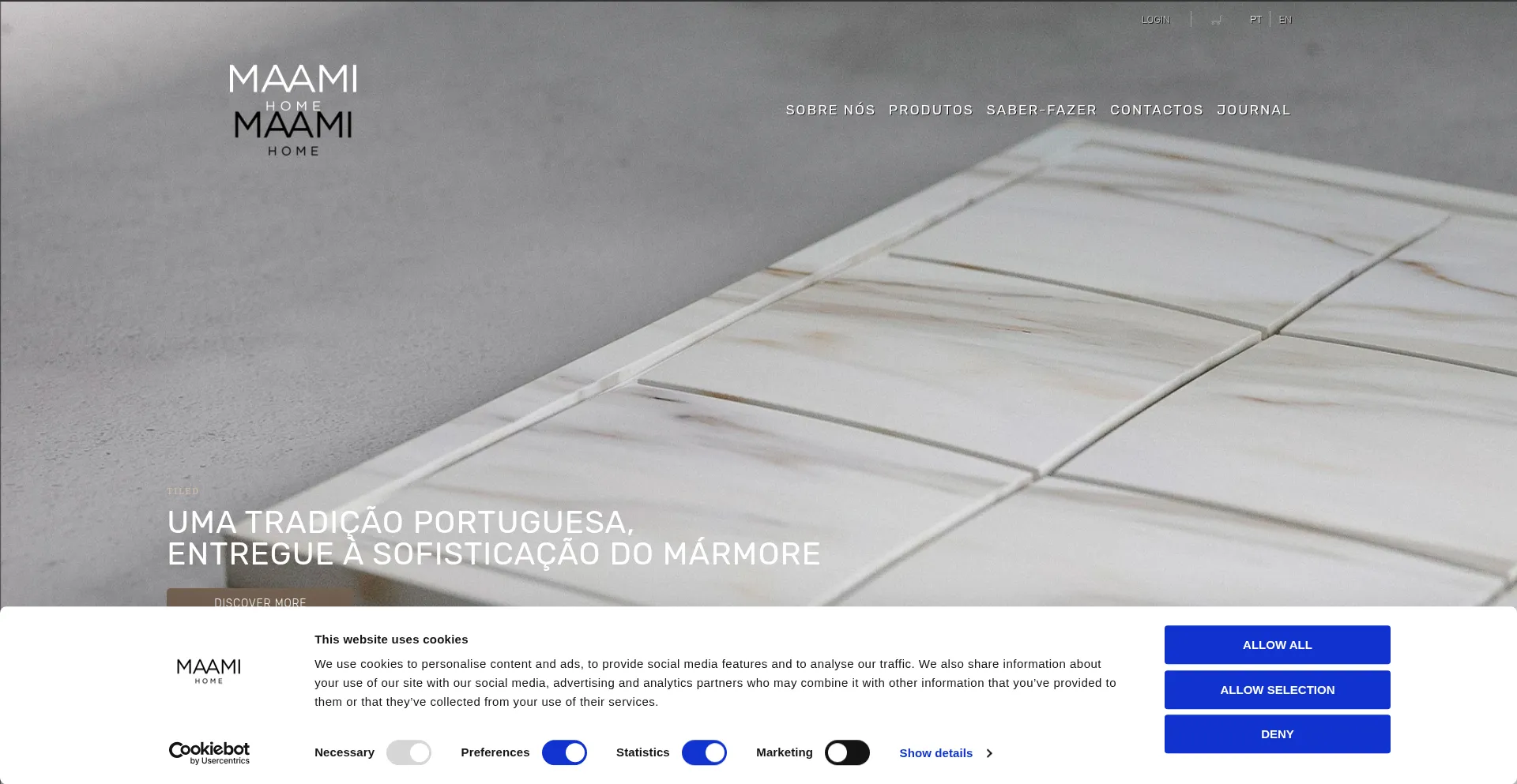Website screenshot of Maamihome.com