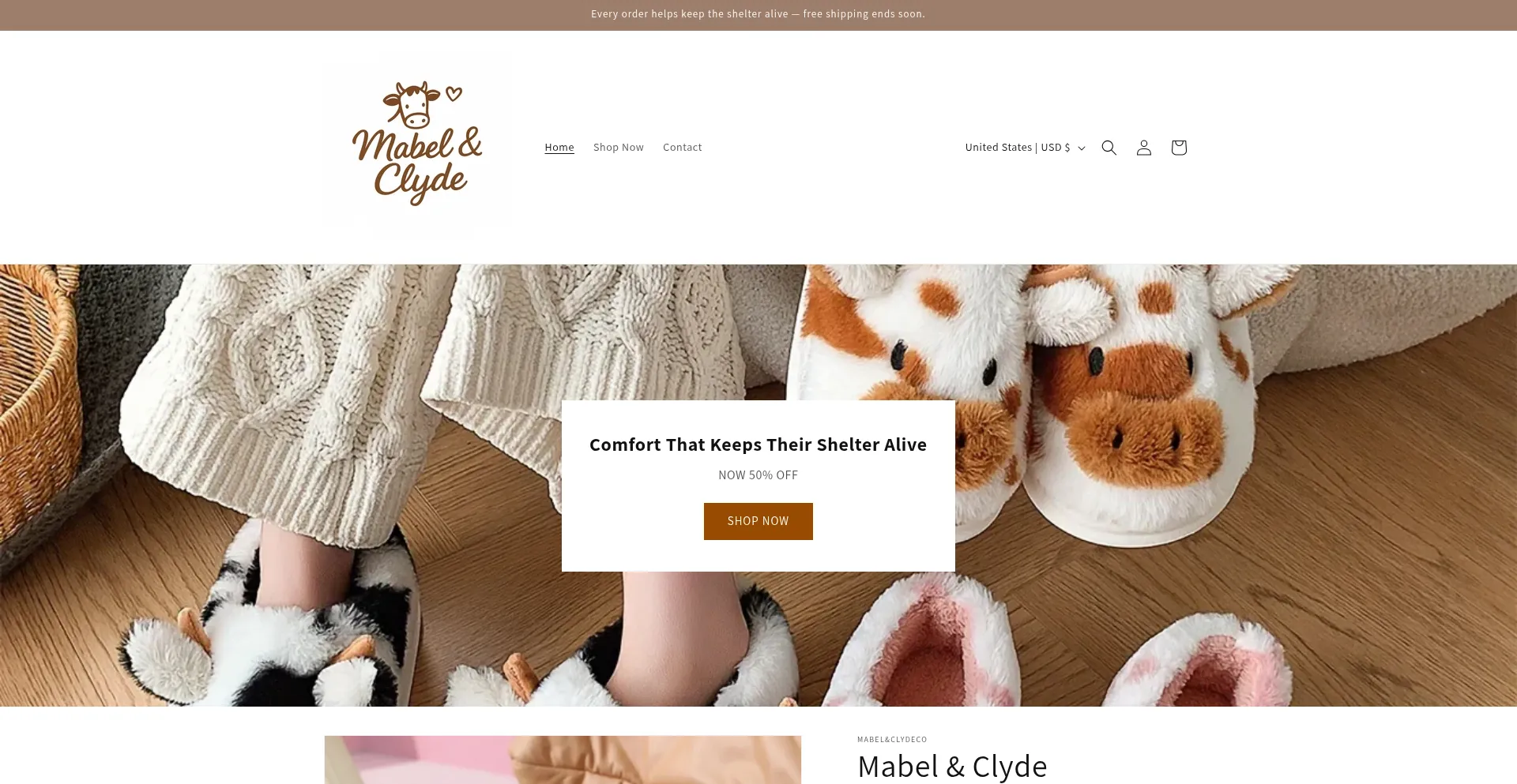 Website screenshot of Mabelandclyde.com