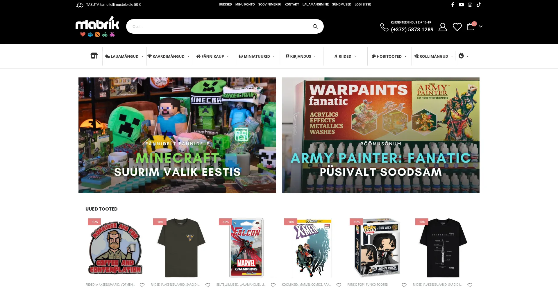 Website screenshot of Mabrik.ee