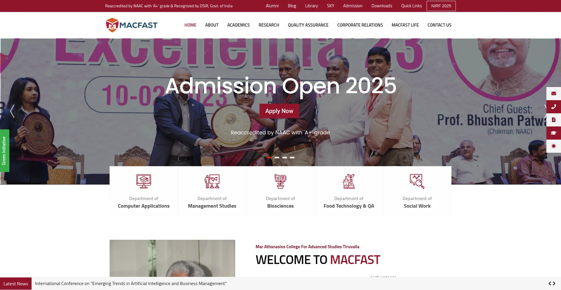 Website screenshot of Macfast.org