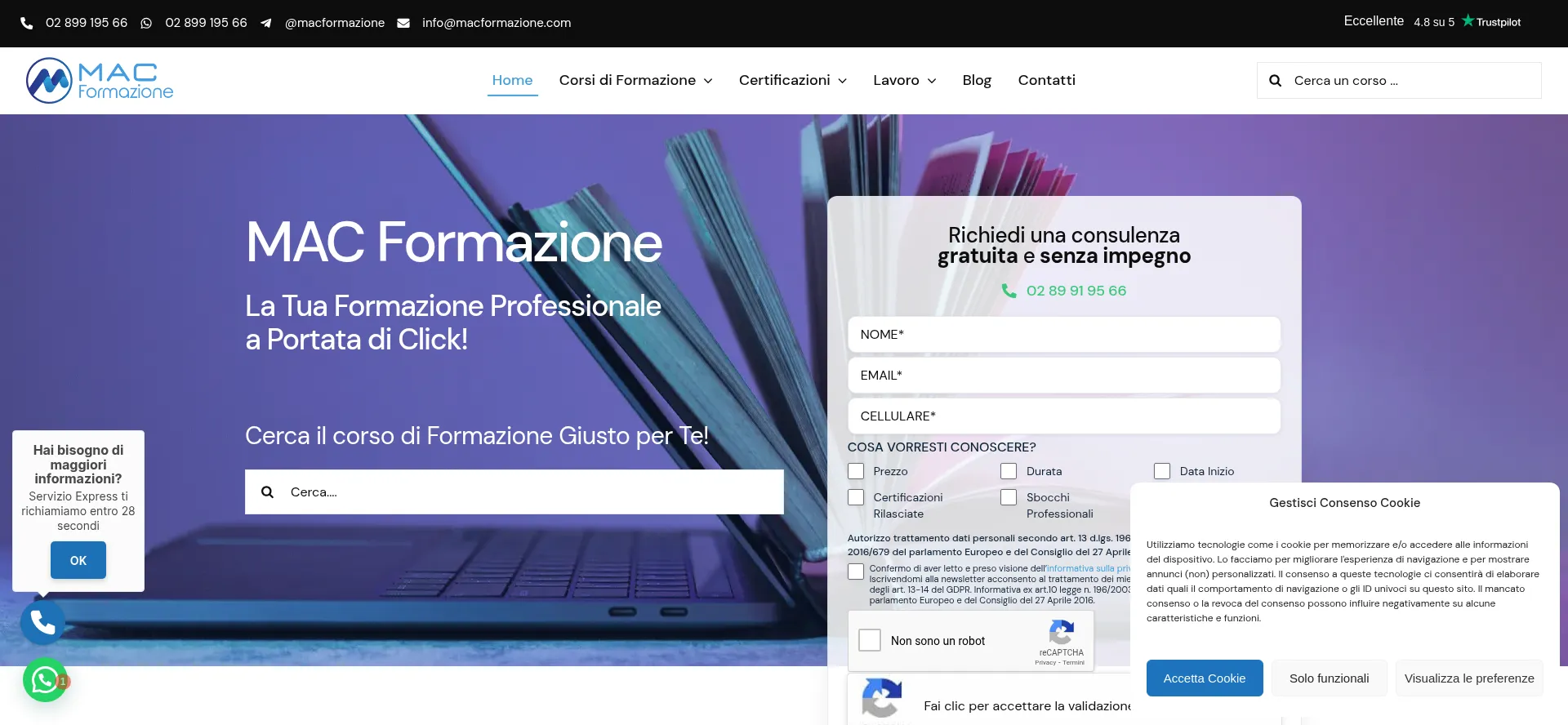 Website screenshot of Macformazione.com