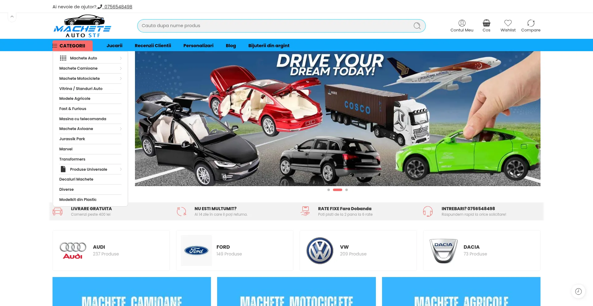 Website screenshot of Macheteautostf.ro