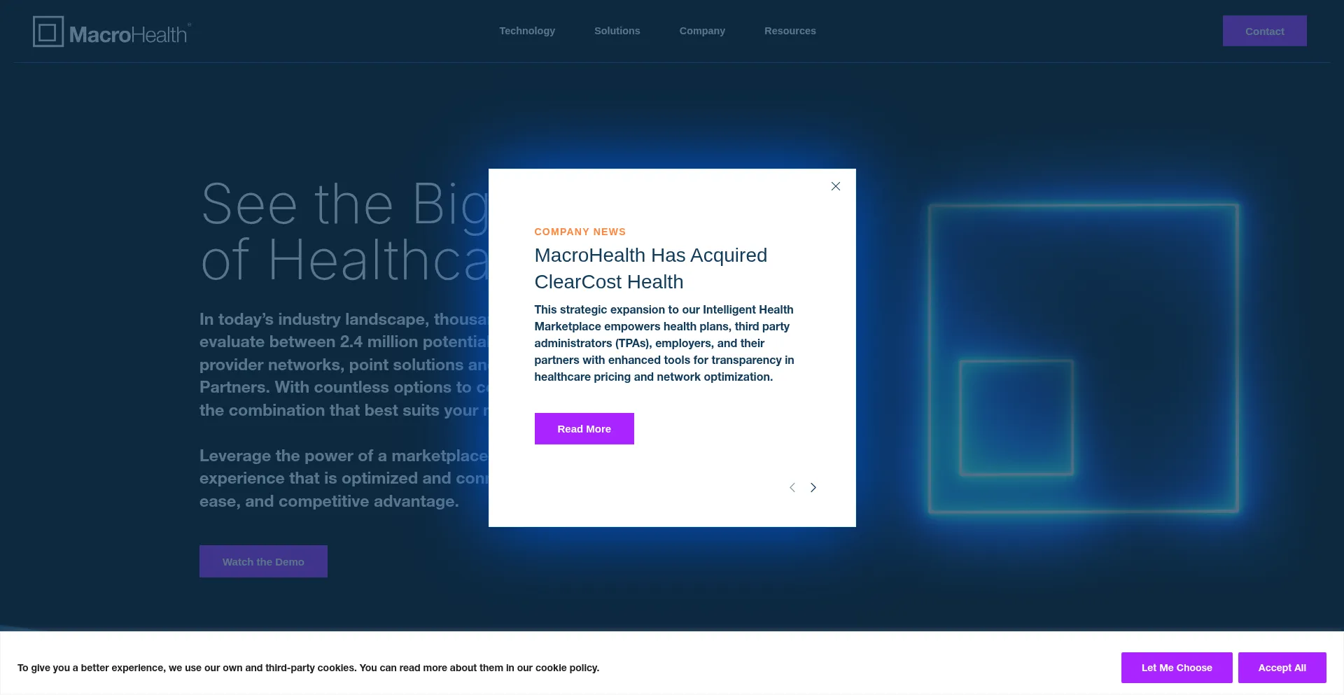 Website screenshot of Macrohealth.com