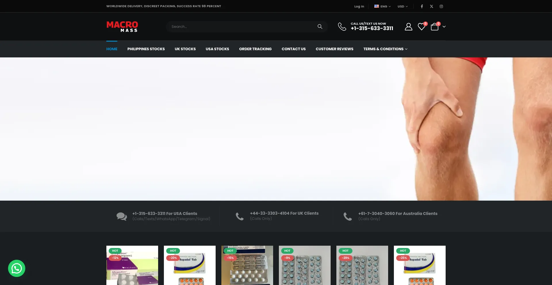 Website screenshot of Macromass.ph
