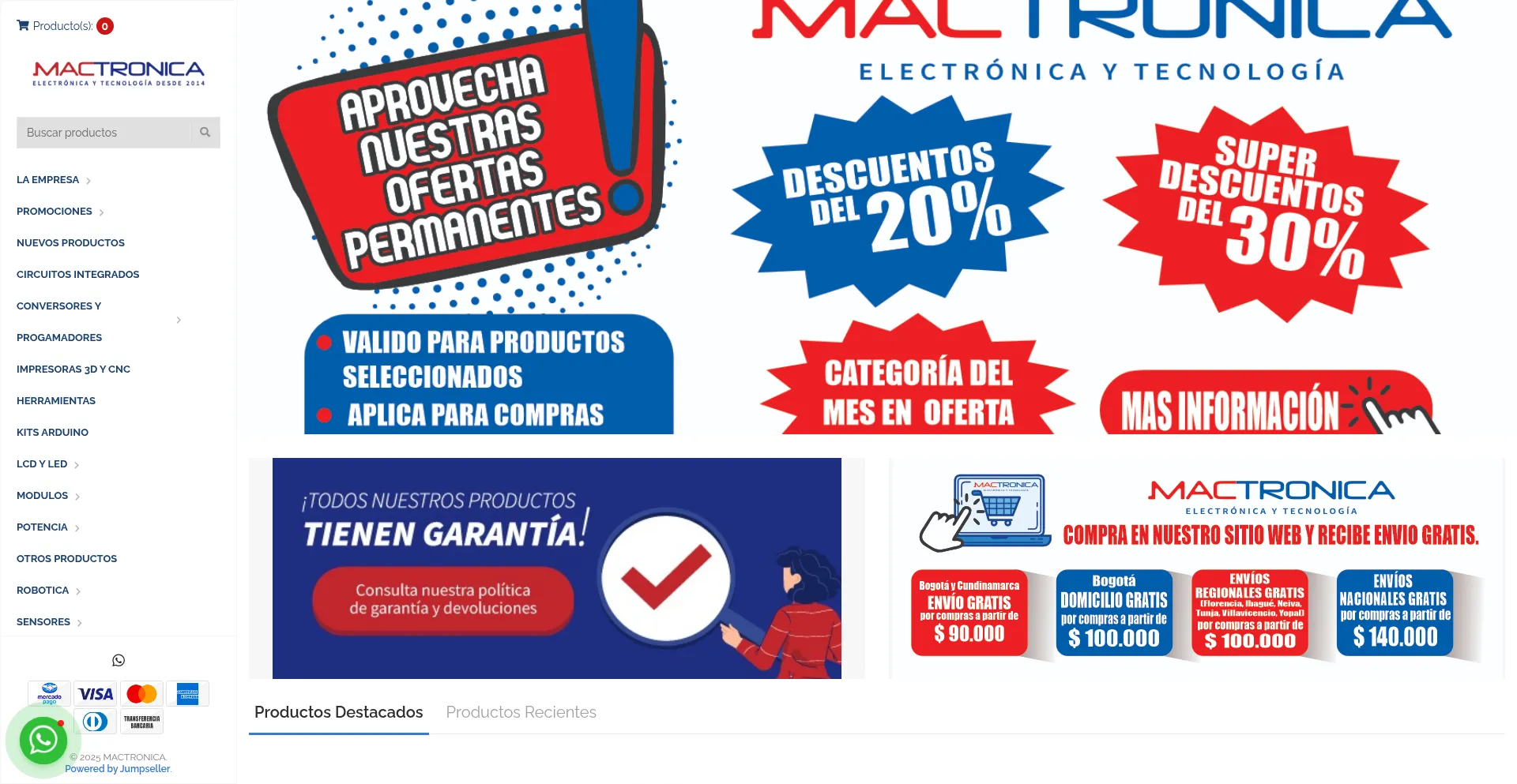 Website screenshot of Mactronica.com.co