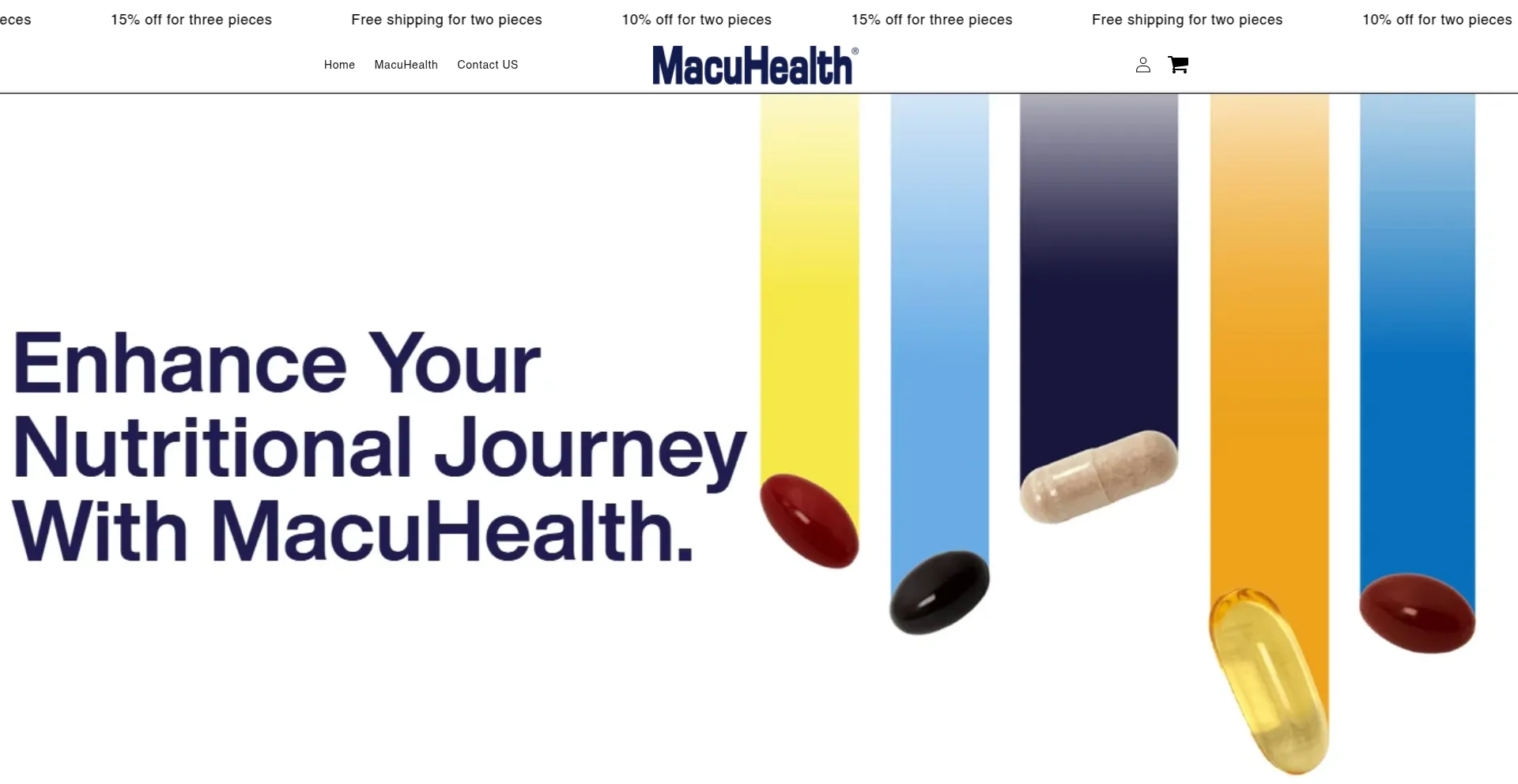 Website screenshot of Macuhealther.com