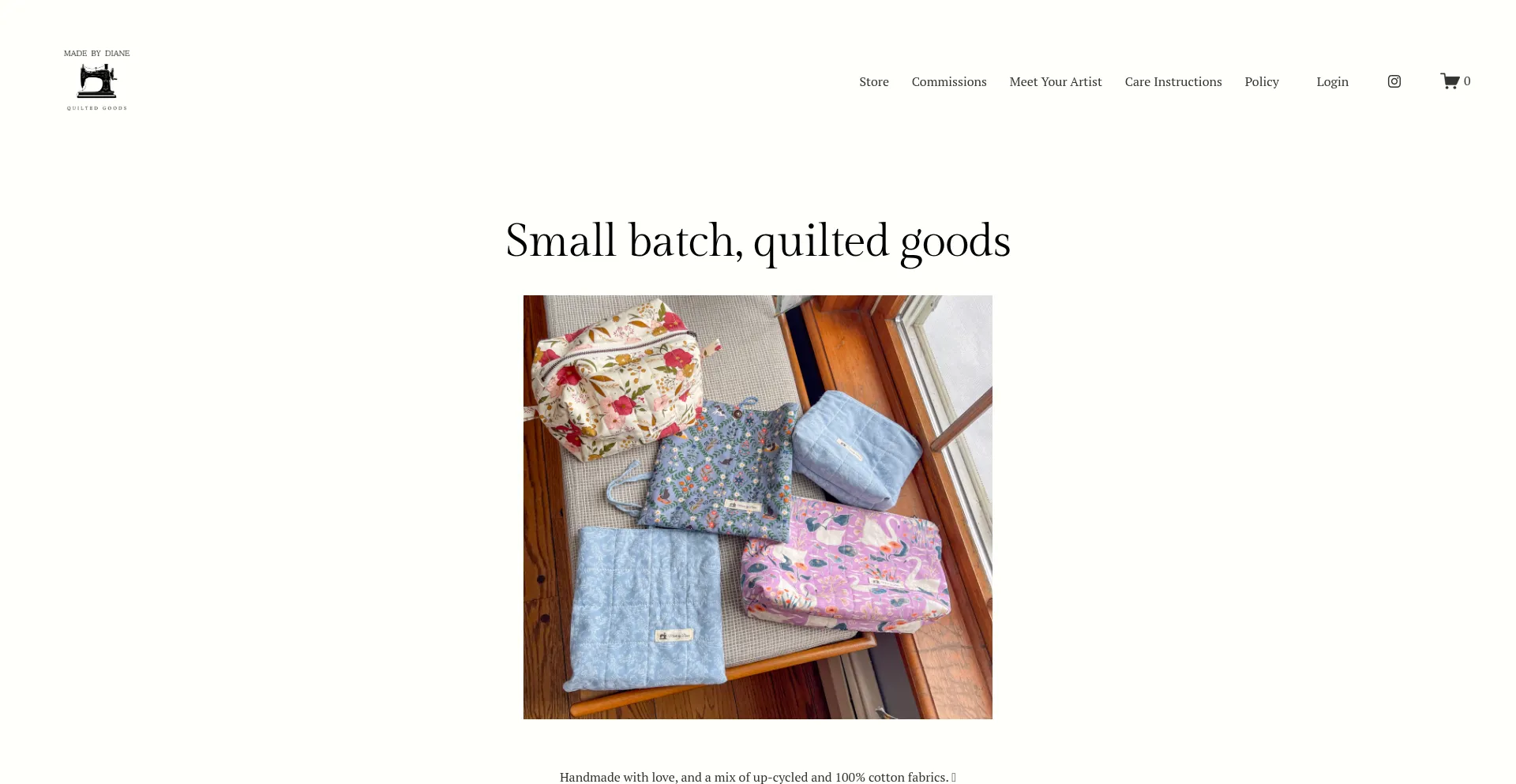 Website screenshot of Madebydianeny.com