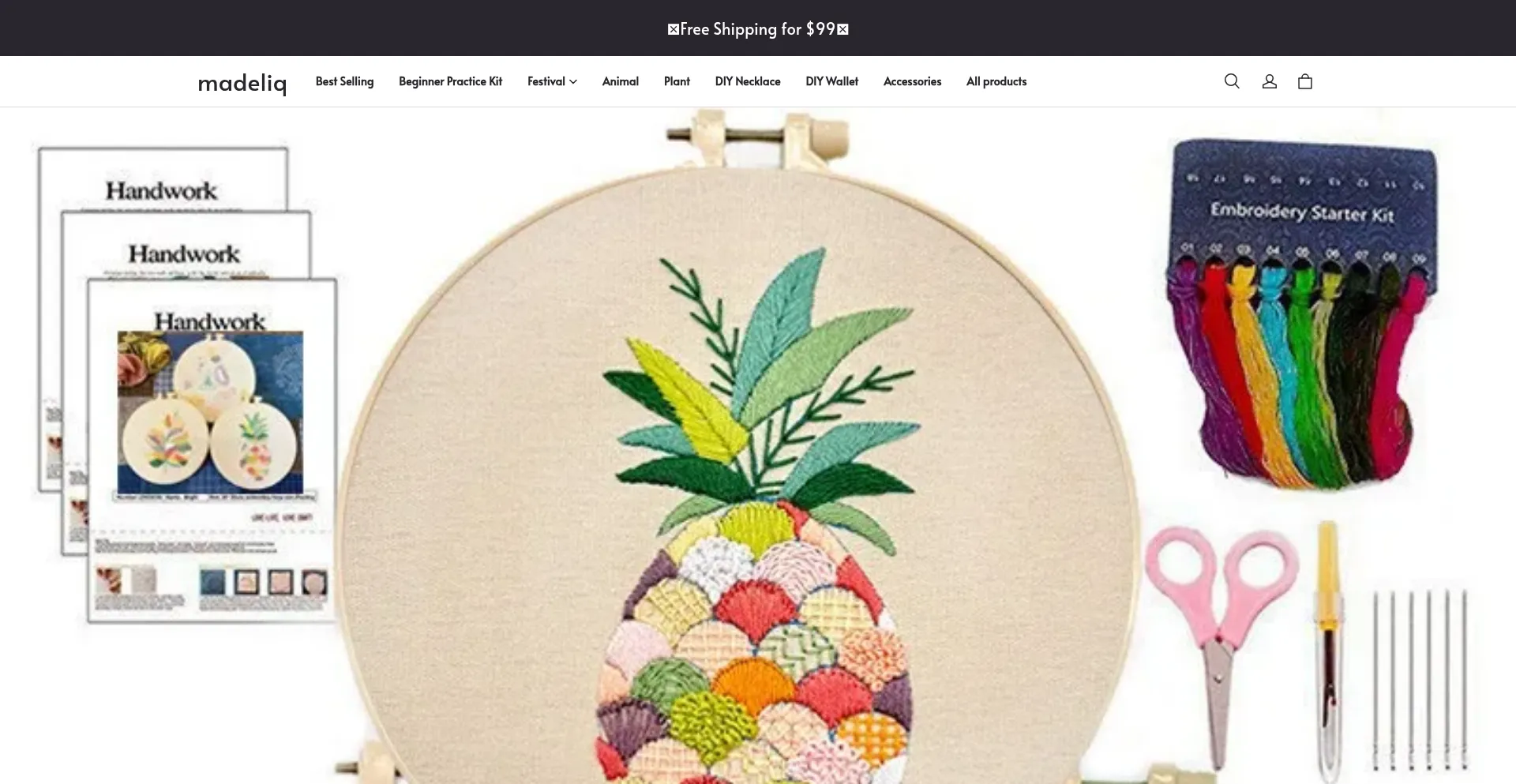 Website screenshot of Madeliq.com