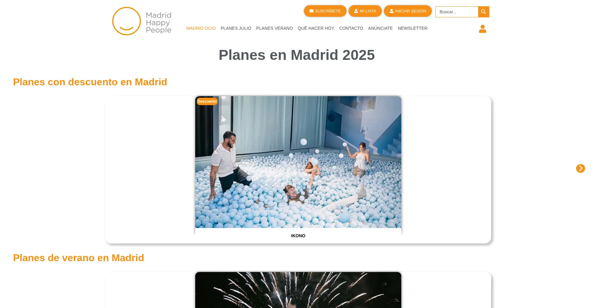 Website screenshot of Madridhappypeople.com