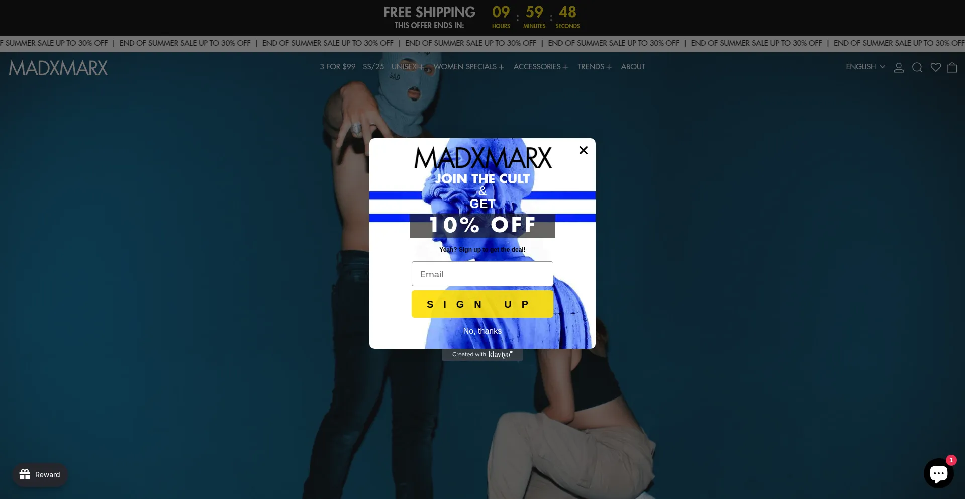 Website screenshot of Madxmarx.com