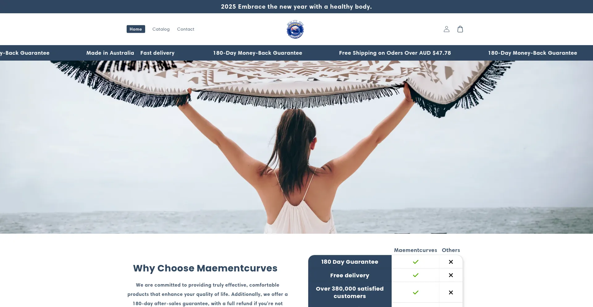 Website screenshot of Maementcurves.com