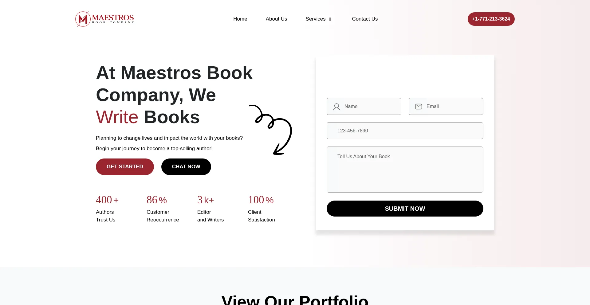 Website screenshot of Maestrosbookcompany.com