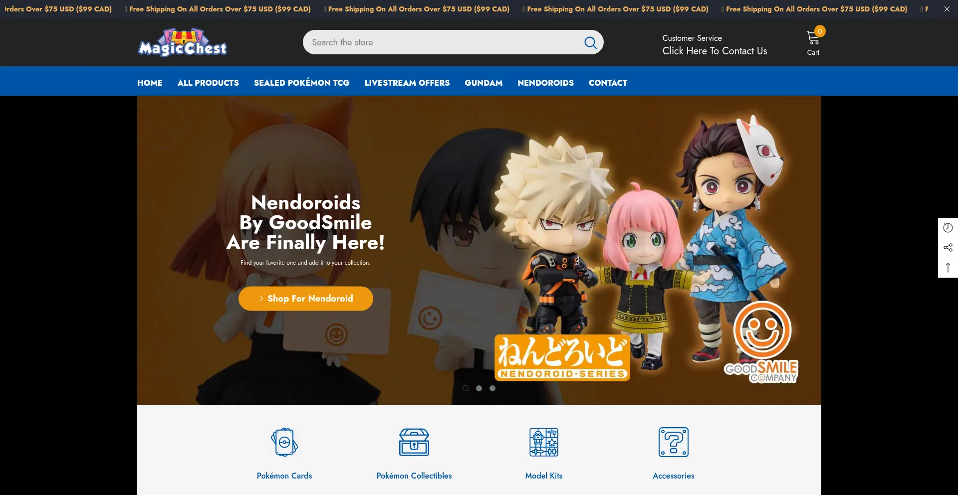Website screenshot of Magicchest.net