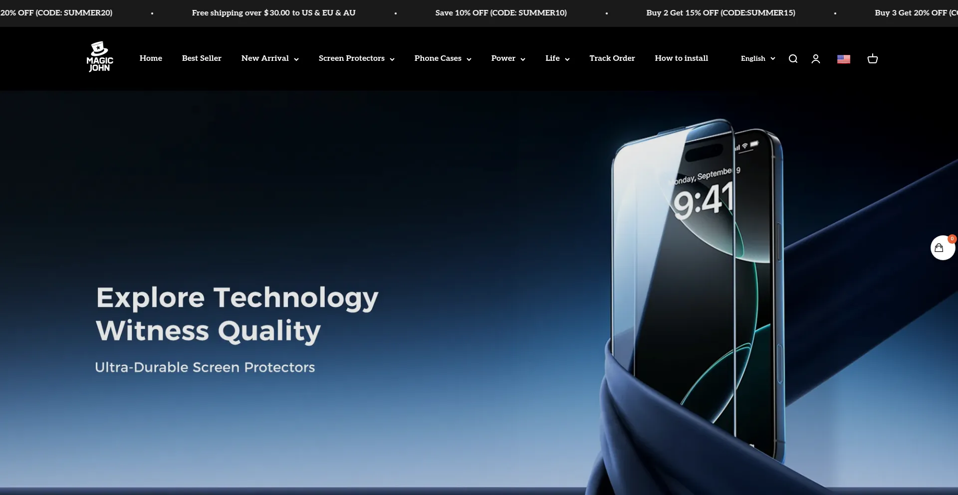 Website screenshot of Magicjohn.com