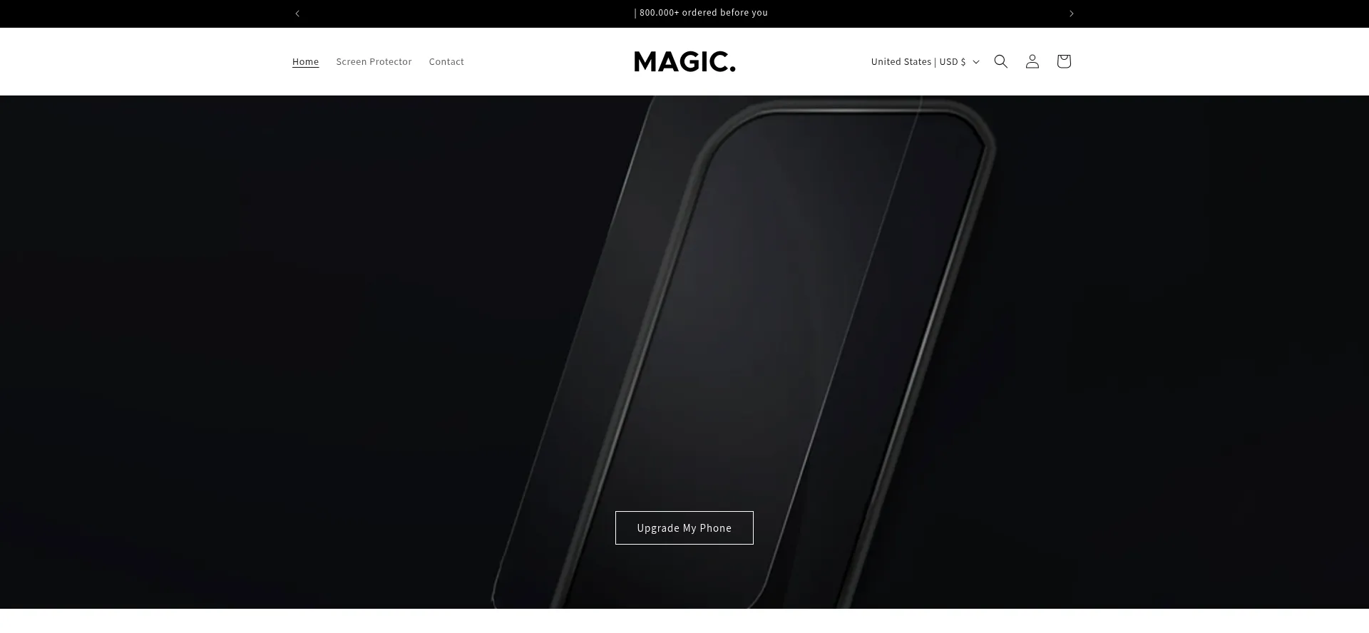 Website screenshot of Magicscreen.io