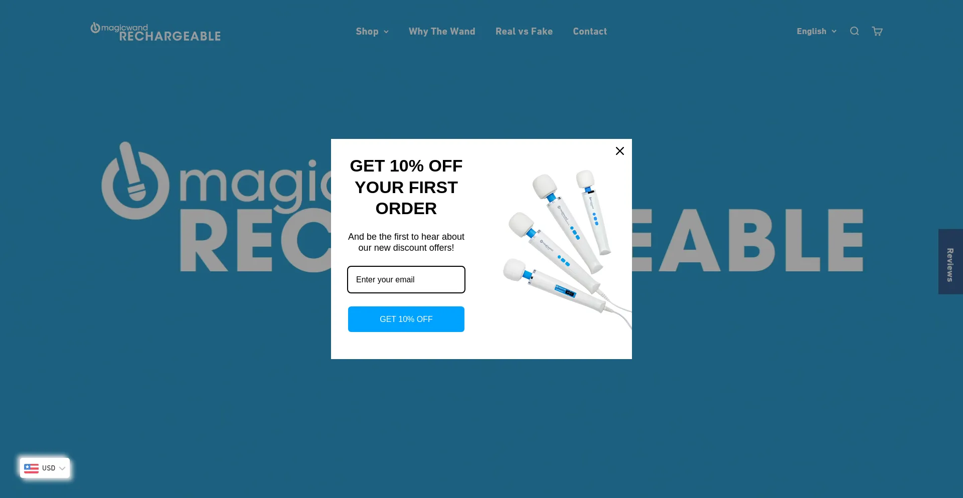 Website screenshot of Magicwandrechargeable.co.uk