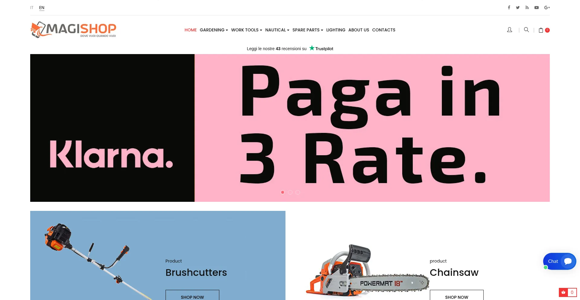 Website screenshot of Magishop.it
