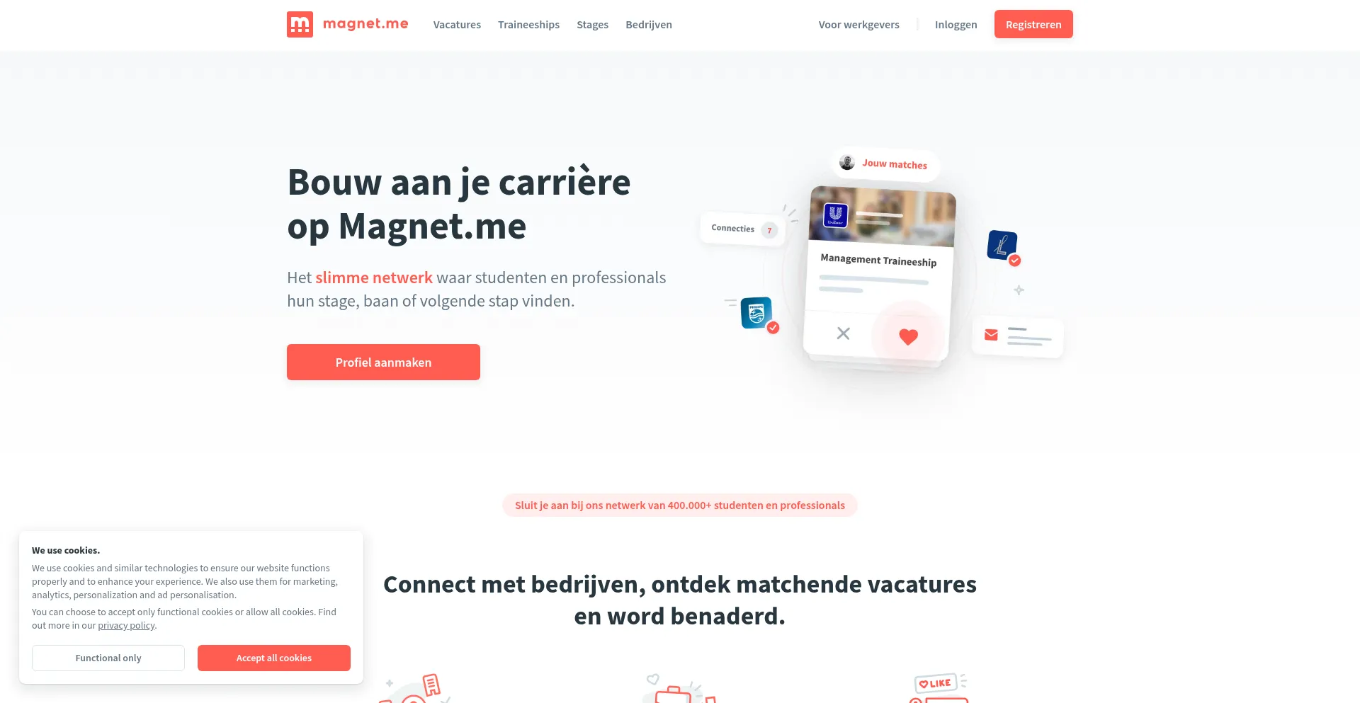 Website screenshot of Magnet.me