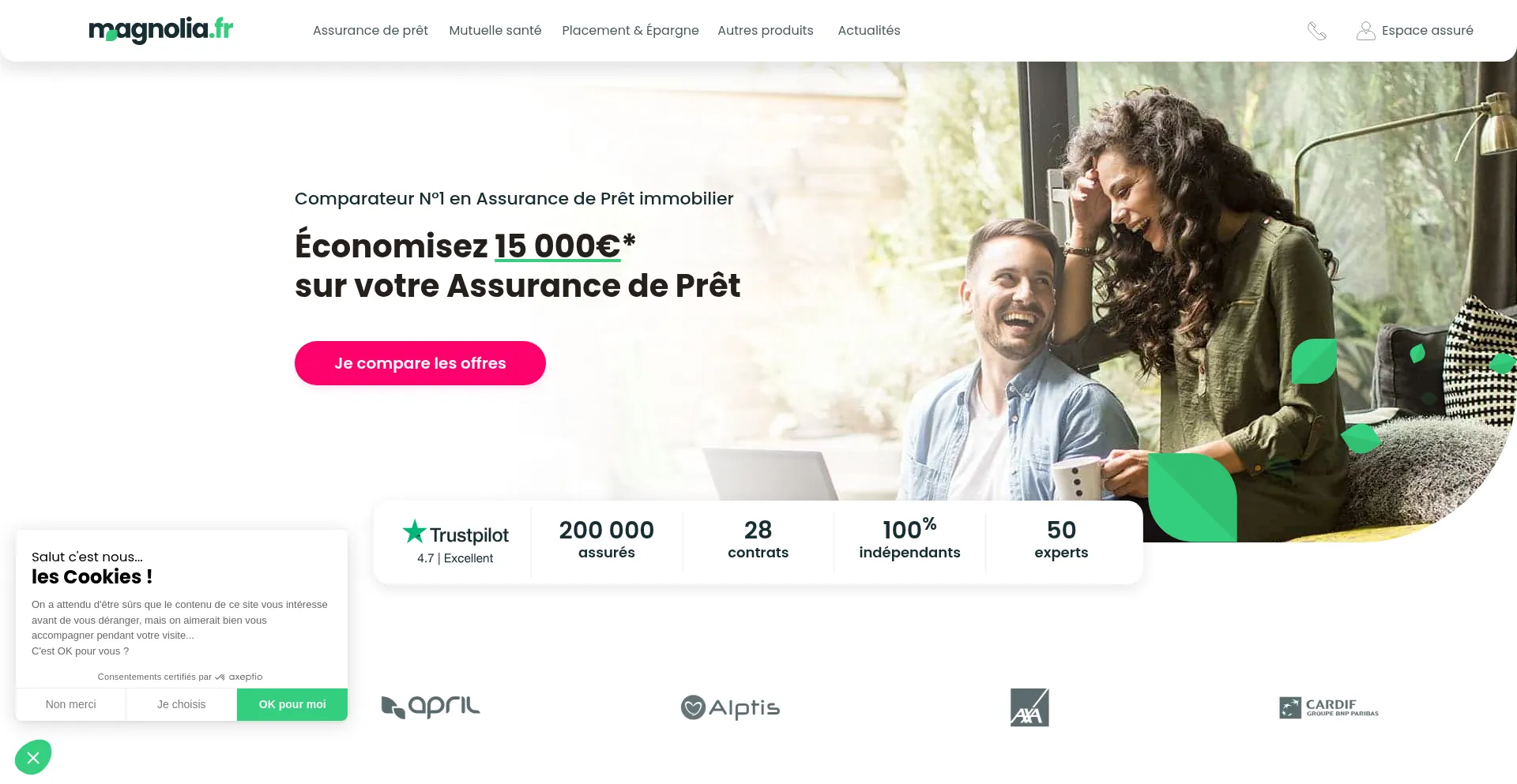 Website screenshot of Magnolia.fr