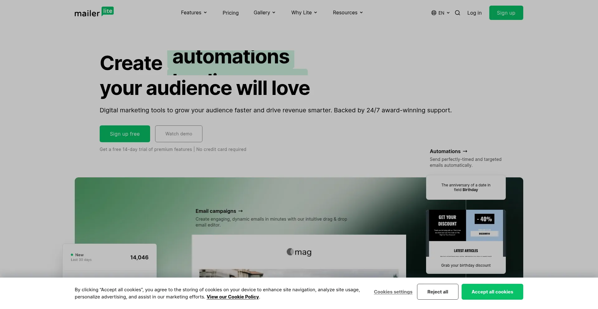 Mailerlite.com Screenshot