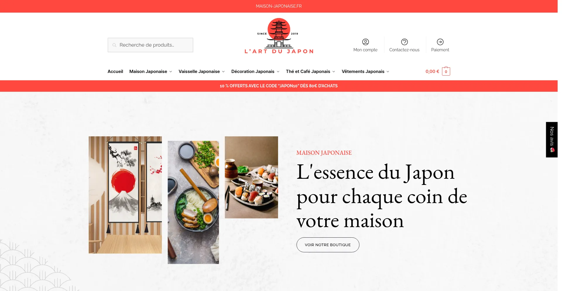 Website screenshot of Maison-japonaise.fr