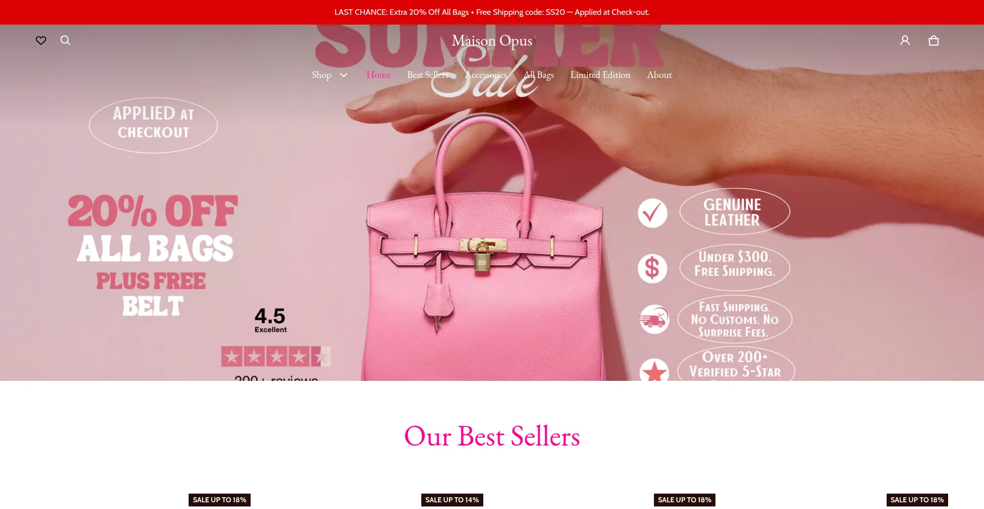 Website screenshot of Maisonopus.co