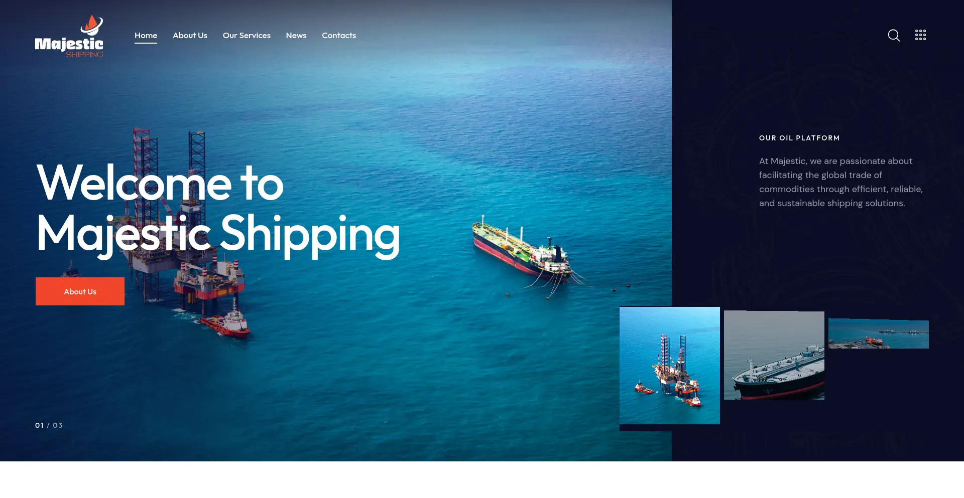 Website screenshot of Majesticshipping.ae