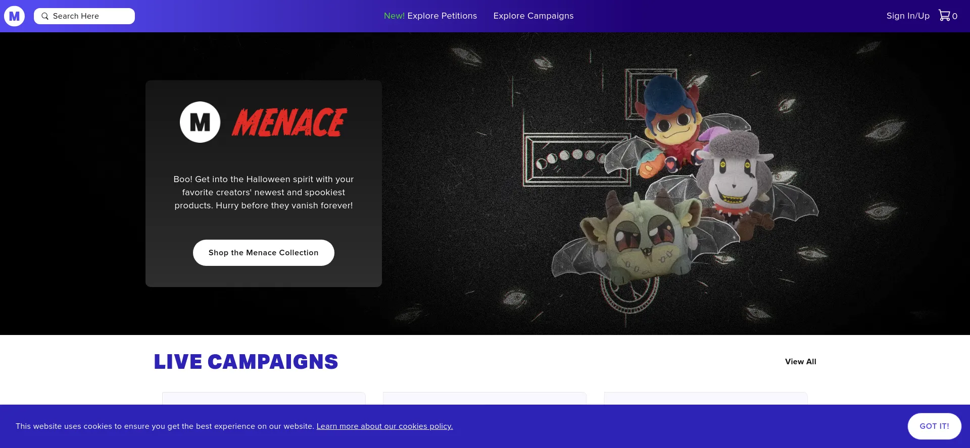 Website screenshot of Makeship.com