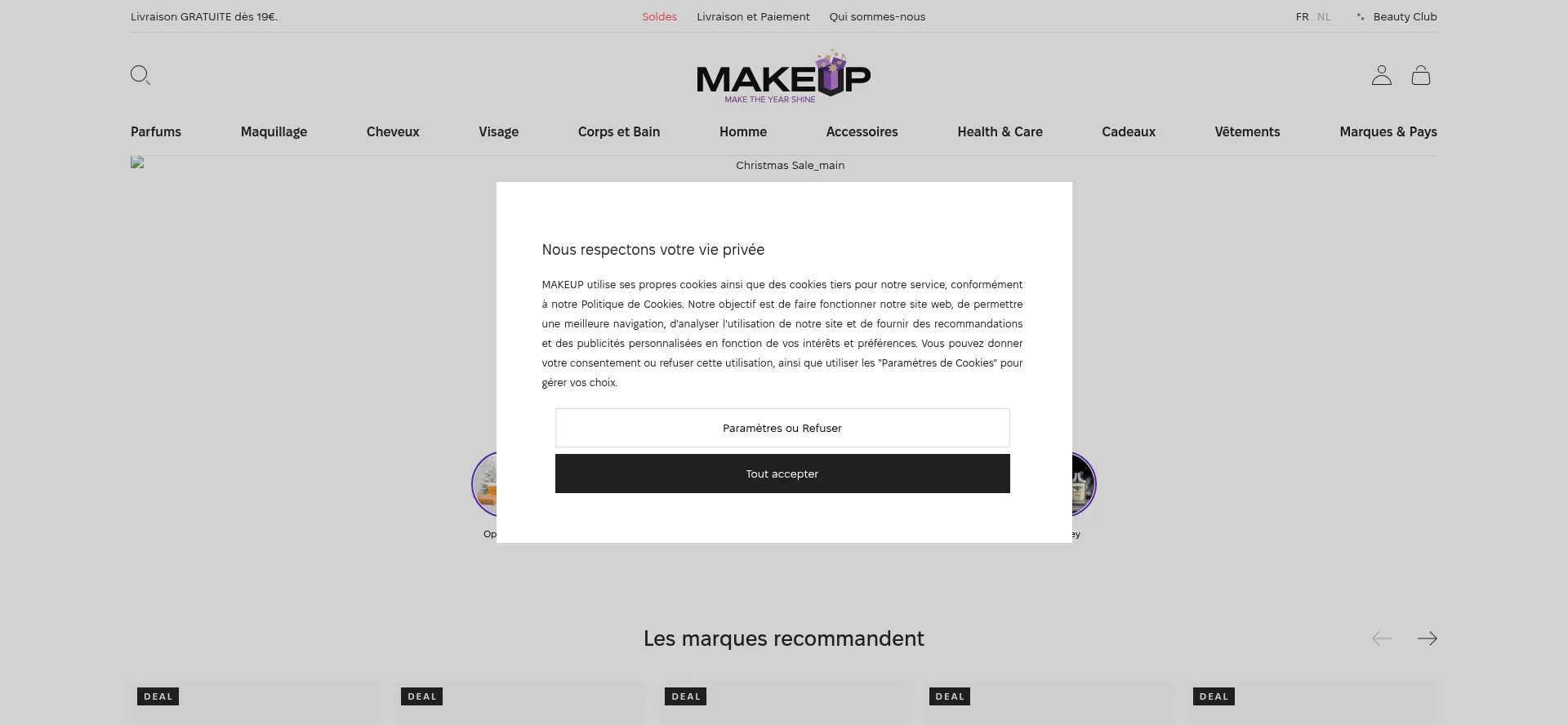 Website screenshot of Makeup.be